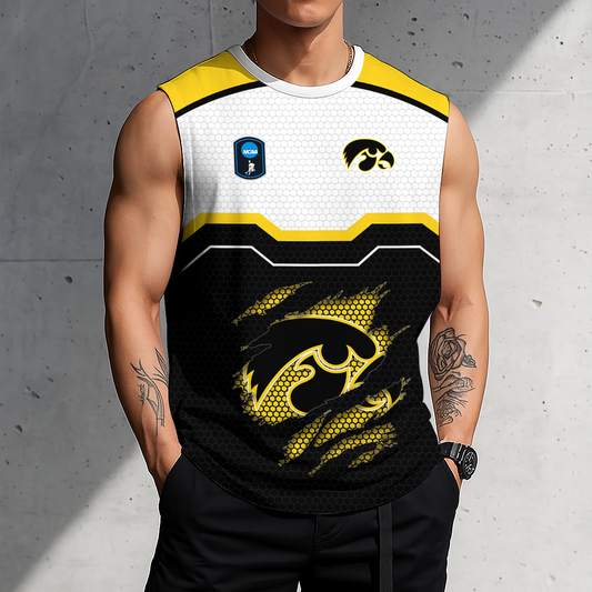 FLASH SALE - NEW CUSTOMIZED NCAA CFH04 IWH IOWA HAWKEYES MEN'S GYM SHIRT