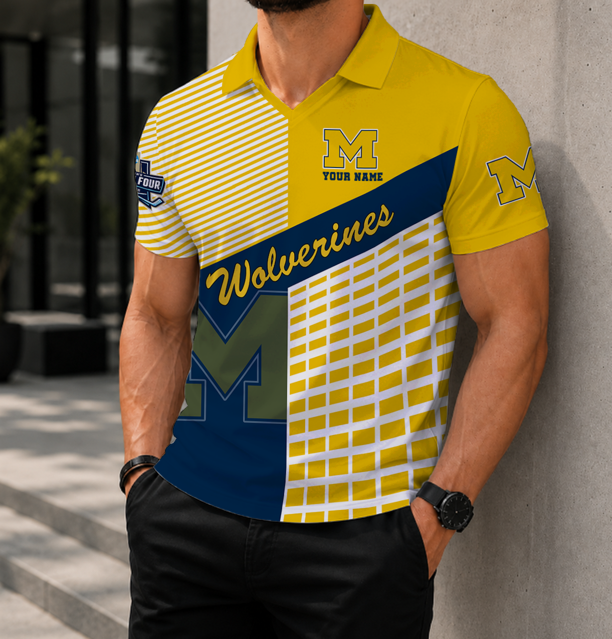 VIRAL EDITION - NEW CUSTOMIZED NCAA MFF04 MIW MICHIGAN WOLVERINES POLO SHIRT