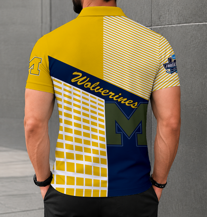 VIRAL EDITION - NEW CUSTOMIZED NCAA MFF04 MIW MICHIGAN WOLVERINES POLO SHIRT