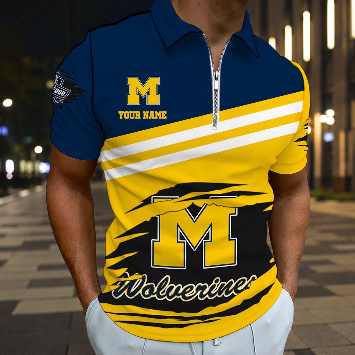 LIMITED DROP - NEW CUSTOMIZED NCAA MFF04 MIW MICHIGAN WOLVERINES POLO SHIRT, ZIP POLO SHIRT & T-SHIRTS
