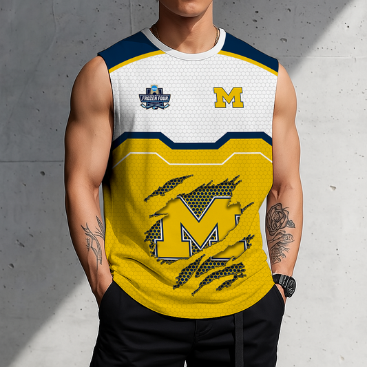 FLASH SALE - NEW CUSTOMIZED NCAA MFF04 MIW MICHIGAN WOLVERINES MEN'S GYM SHIRT