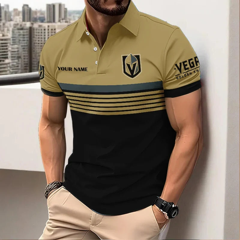HOT DEAL - NEW CUSTOMIZED NHL04 VGK VEGAS GOLDEN KNIGHTS POLO SHIRT, ZIP POLO SHIRT & T-SHIRTS