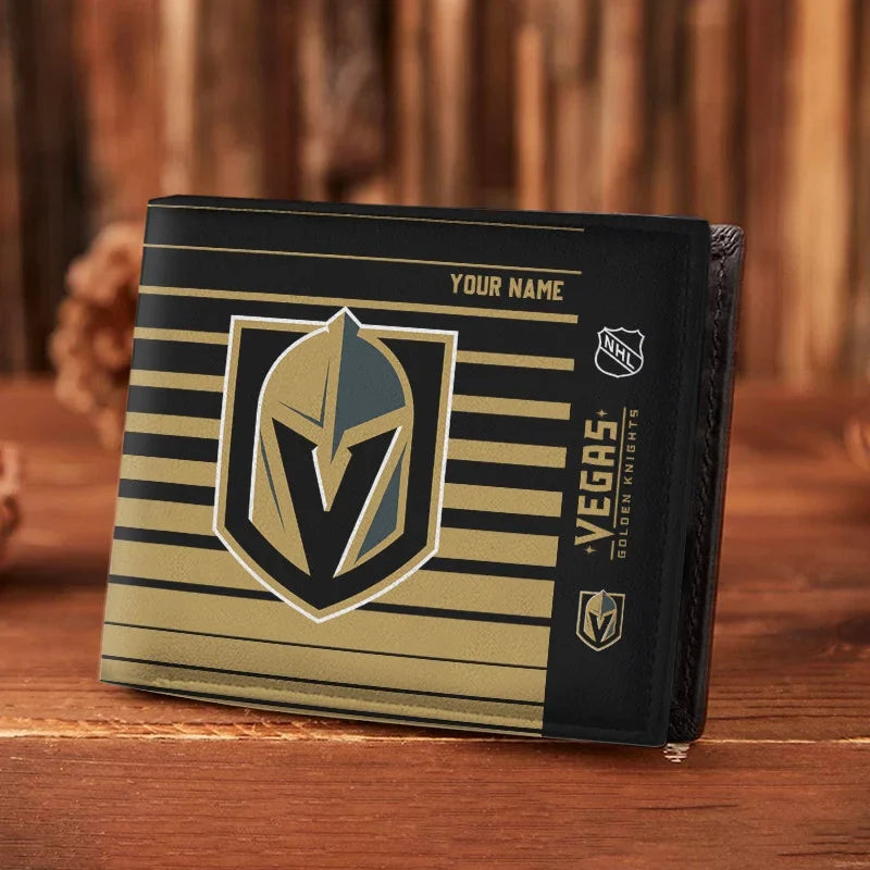 LIMITED EDITION - NEW CUSTOMIZED NHL04 VGK VEGAS GOLDEN KNIGHTS LEATHER WALLET