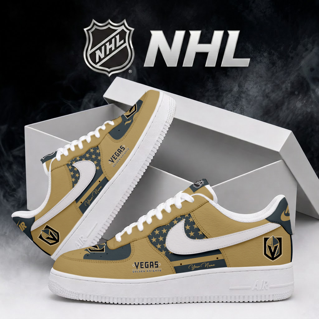 LIMITED EDITION - NEW CUSTOMIZED NHL04 VGK VEGAS GOLDEN KNIGHTS AF1 SHOES