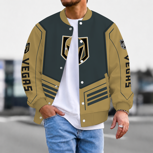 LIMITED EDITION - NEW CUSTOMIZED NHL04 VGK VEGAS GOLDEN KNIGHTS SATIN VARSITY JACKET & BASEBALL JACKET