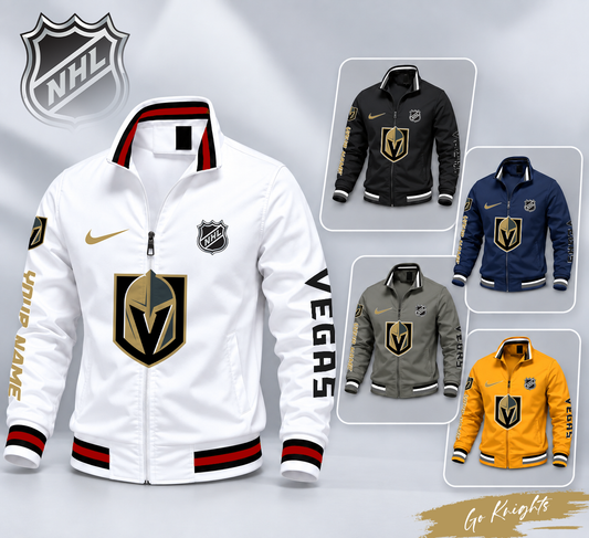 FLASH SALE - NEW CUSTOMIZED NHL04 VGK VEGAS GOLDEN KNIGHTS MULTICOLOR MEN'S CASUAL JACKET