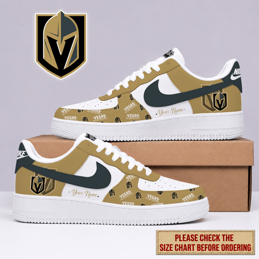 FINAL SALE - NEW CUSTOMIZED NHL04 VGK VEGAS GOLDEN KNIGHTS AF1 SHOES