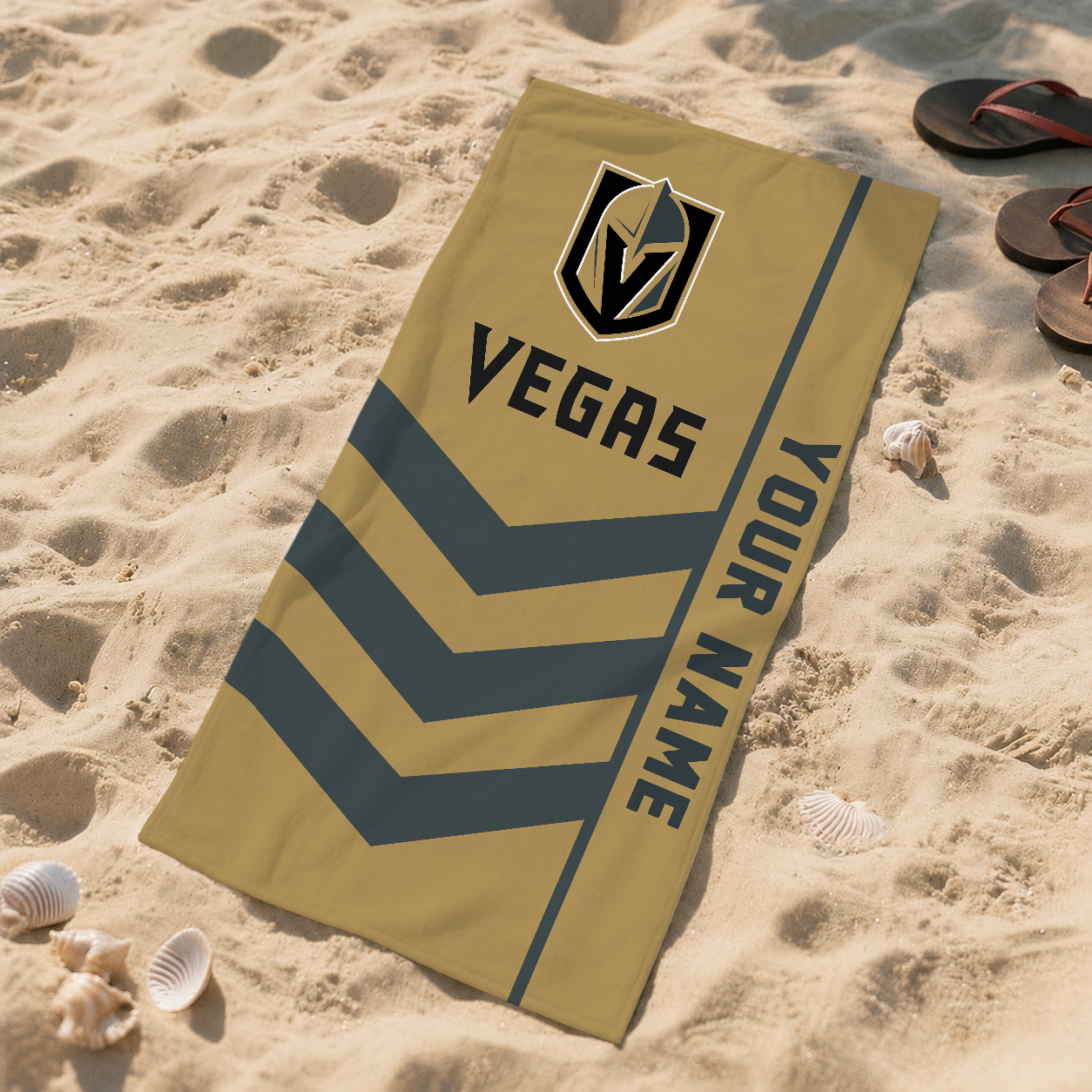 VIRAL EDITION - NEW CUSTOMIZED NHL04 VGK VEGAS GOLDEN KNIGHTS BEACH TOWEL