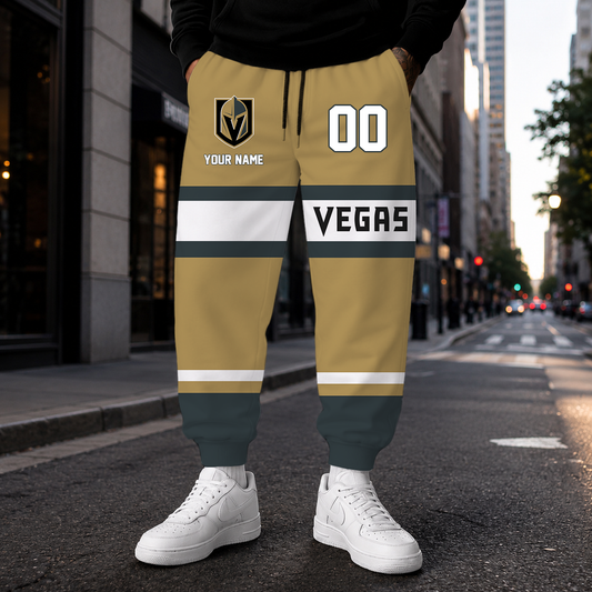 HOT DEAL - NEW CUSTOMIZED NHL04 VGK VEGAS GOLDEN KNIGHTS SWEATPANTS