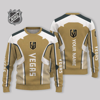 FINAL SALE - NEW CUSTOMIZED NHL04 VGK VEGAS GOLDEN KNIGHTS UGLY SWEATER