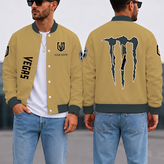 LIMITED EDITION - NEW CUSTOMIZED NHL04 VGK VEGAS GOLDEN KNIGHTS SATIN VARSITY JACKET & BASEBALL JACKET