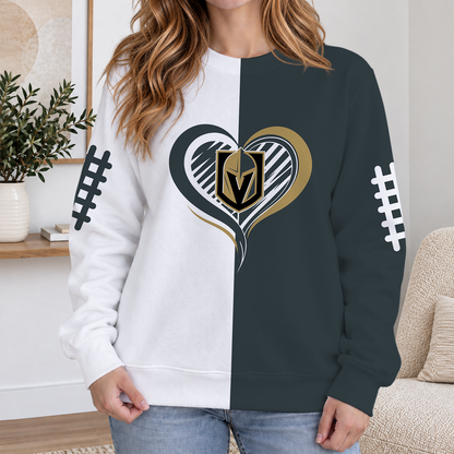 FINAL SALE - NEW CUSTOMIZED NHL04 VGK VEGAS GOLDEN KNIGHTS RIBBED HOODIE & SWEATSHIRT