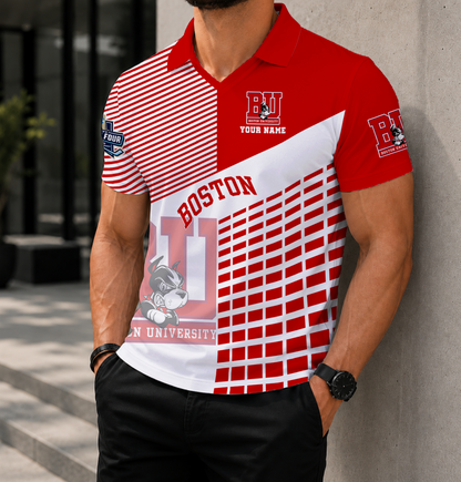 VIRAL EDITION - NEW CUSTOMIZED NCAA MFF05 BUT BOSTON UNIVERSITY TERRIERS POLO SHIRT