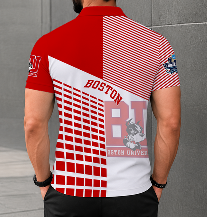 VIRAL EDITION - NEW CUSTOMIZED NCAA MFF05 BUT BOSTON UNIVERSITY TERRIERS POLO SHIRT