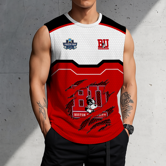 FLASH SALE - NEW CUSTOMIZED NCAA MFF05 BUT BOSTON UNIVERSITY TERRIERS MEN'S GYM SHIRT