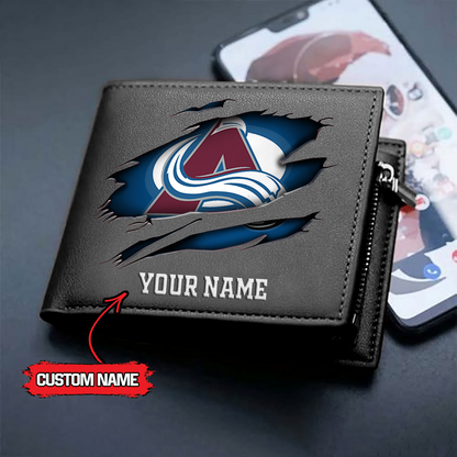 LIMITED EDITION - NEW CUSTOMIZED NHL05 CAL COLORADO AVALANCHE LEATHER WALLET