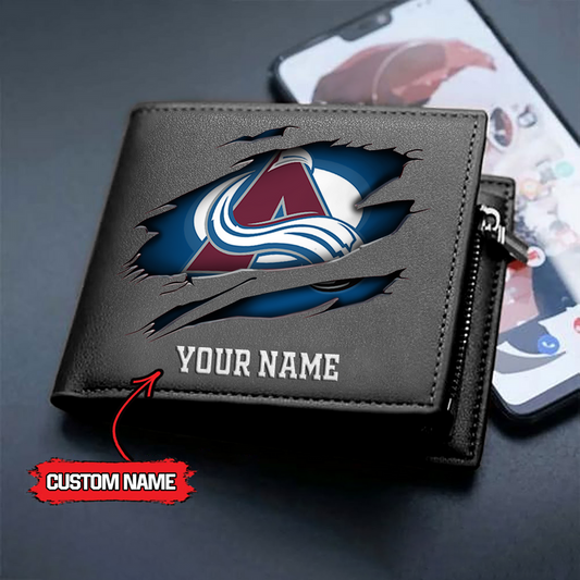 LIMITED EDITION - NEW CUSTOMIZED NHL05 CAL COLORADO AVALANCHE LEATHER WALLET