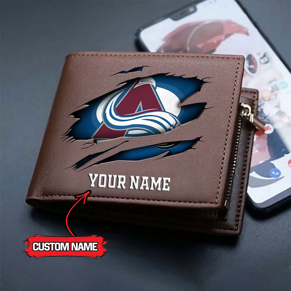 LIMITED EDITION - NEW CUSTOMIZED NHL05 CAL COLORADO AVALANCHE LEATHER WALLET