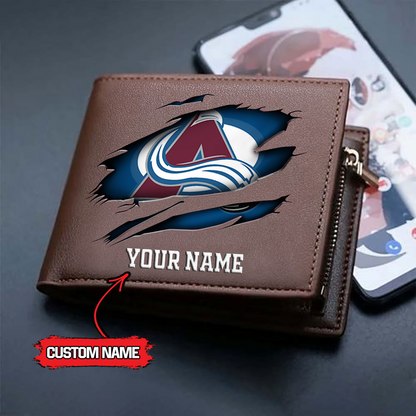 LIMITED EDITION - NEW CUSTOMIZED NHL05 CAL COLORADO AVALANCHE LEATHER WALLET