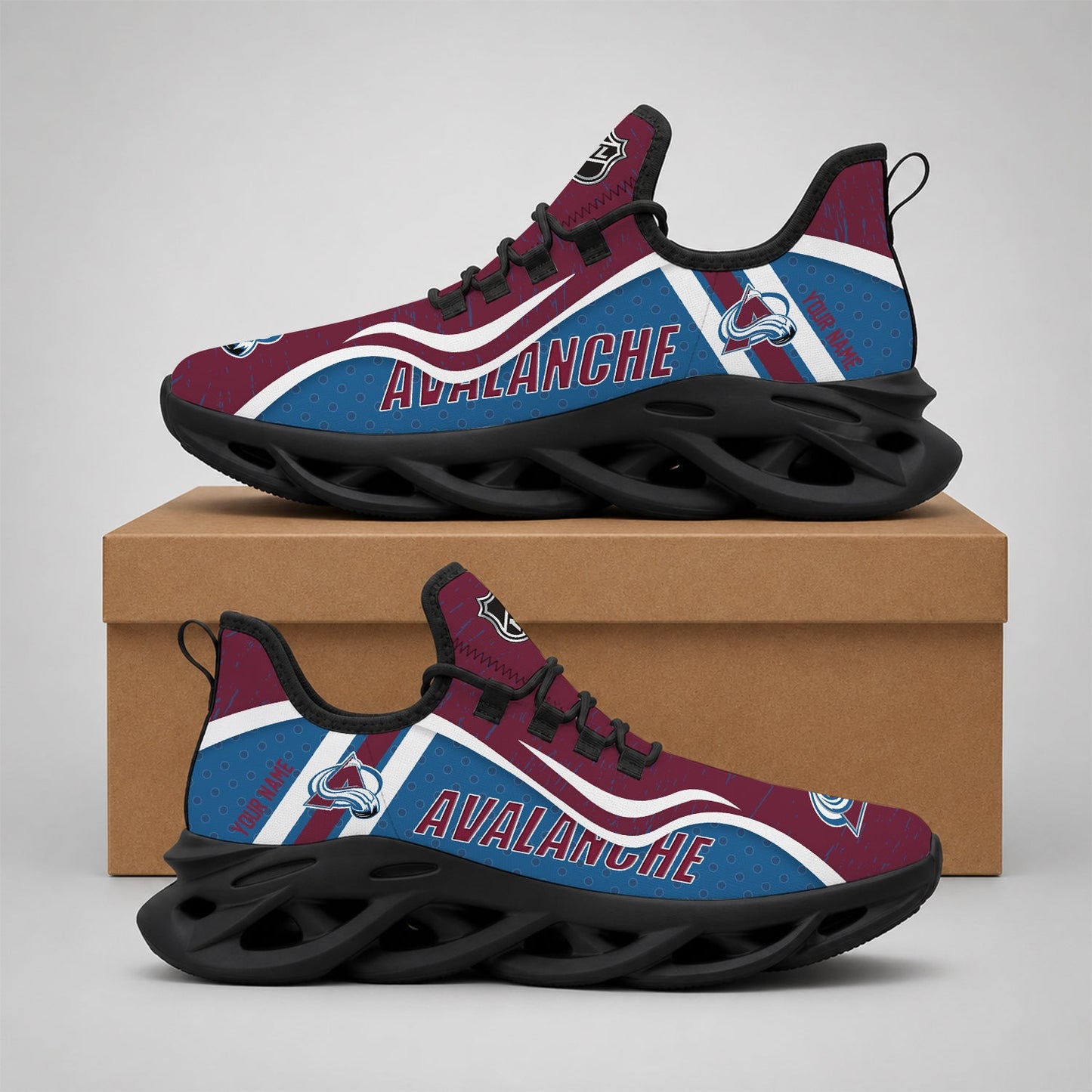 LIMITED EDITION - NEW CUSTOMIZED NHL05 CAL COLORADO AVALANCHE CLUNKY SNEAKERS