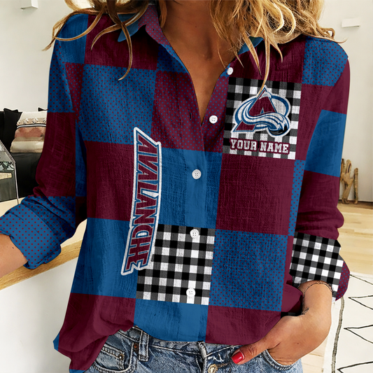 LIMITED EDITION - NEW CUSTOMIZED NHL05 CAL COLORADO AVALANCHE WOMEN CASUAL SHIRT FOR FAN