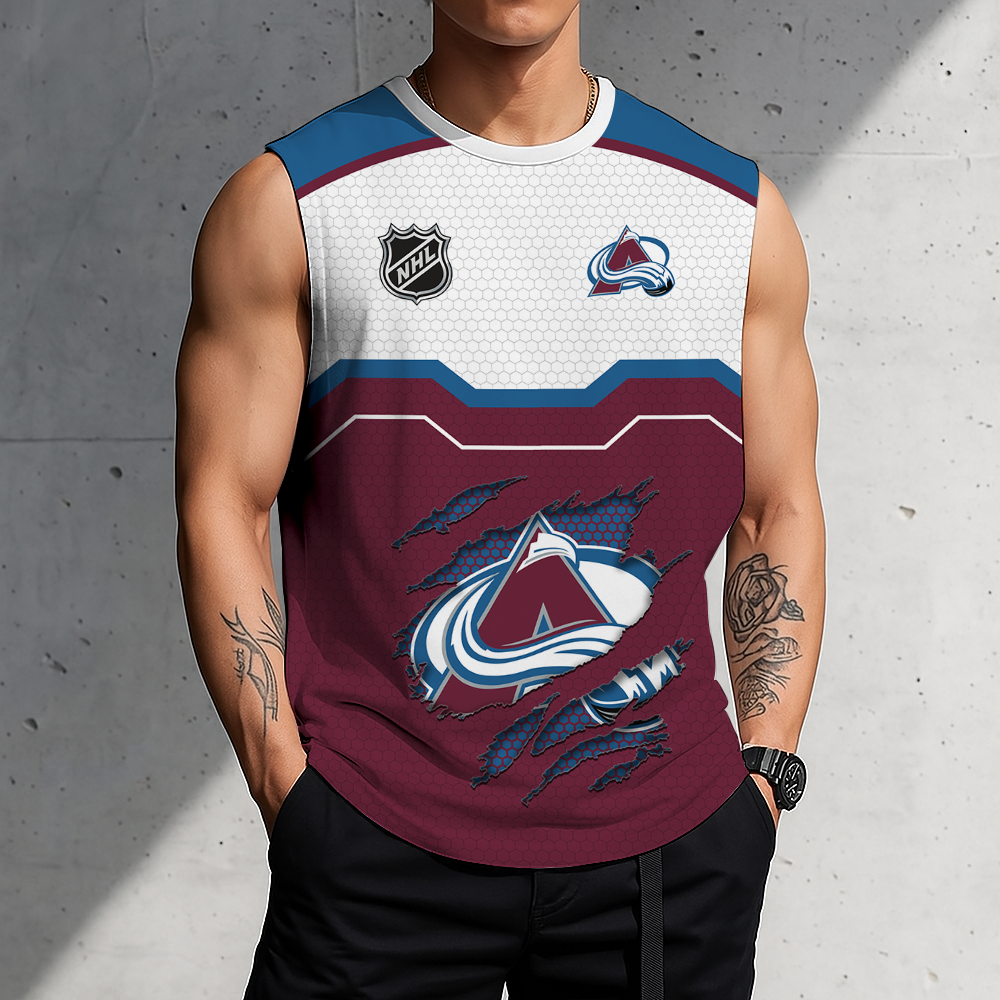 LIMITED EDITION - NEW CUSTOMIZED NHL05 CAL COLORADO AVALANCHE MEN'S GYM SHIRT