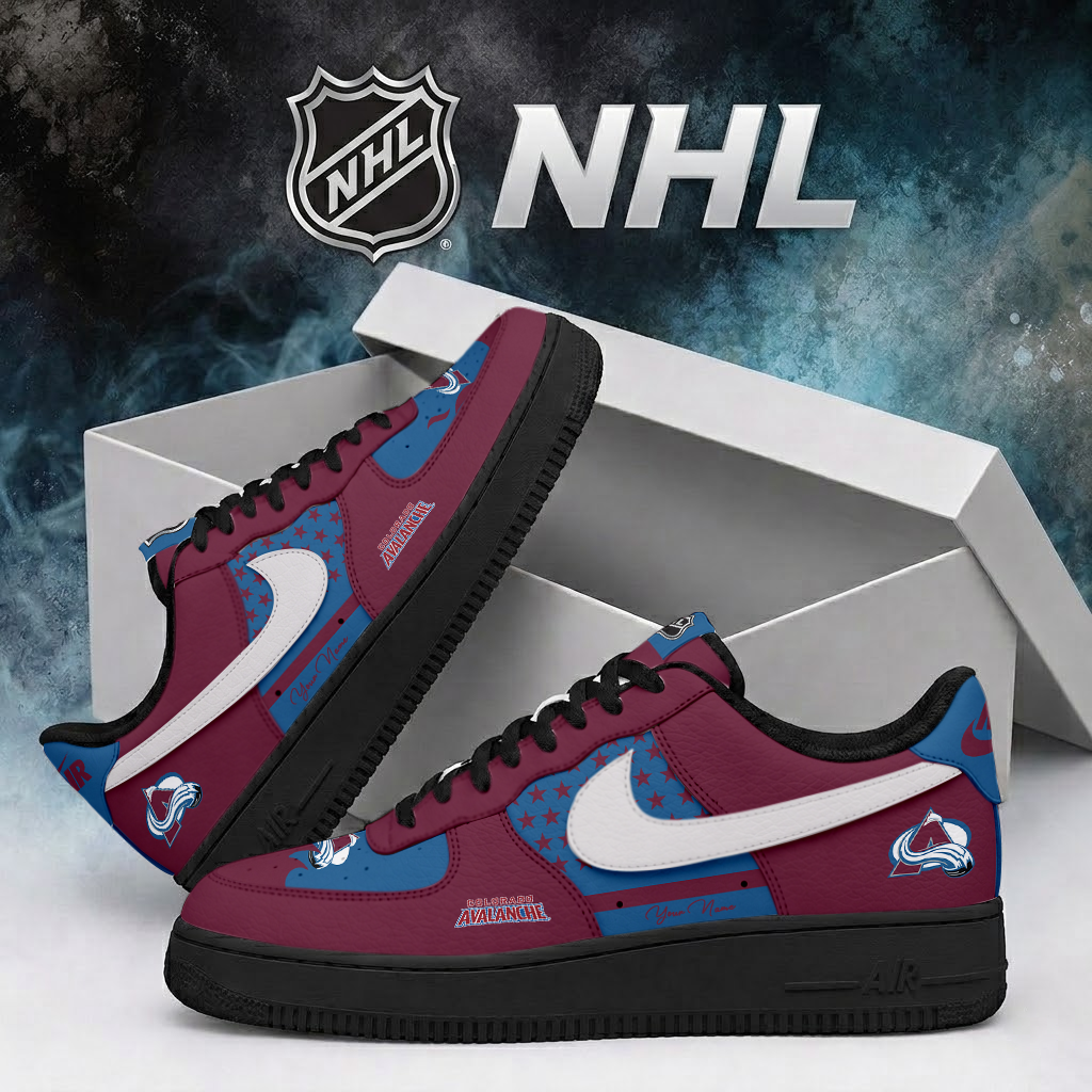 LIMITED EDITION - NEW CUSTOMIZED NHL05 CAL COLORADO AVALANCHE AF1 SHOES
