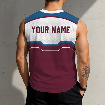 LIMITED EDITION - NEW CUSTOMIZED NHL05 CAL COLORADO AVALANCHE MEN'S GYM SHIRT