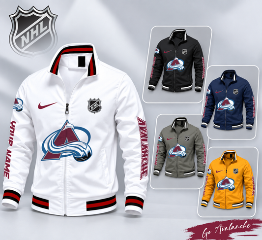 FLASH SALE - NEW CUSTOMIZED NHL05 CAL COLORADO AVALANCHE MULTICOLOR MEN'S CASUAL JACKET
