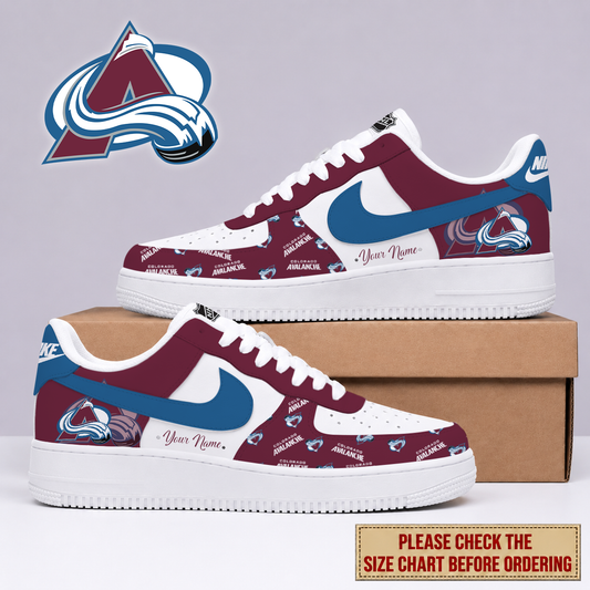 FINAL SALE - NEW CUSTOMIZED NHL05 CAL COLORADO AVALANCHE AF1 SHOES
