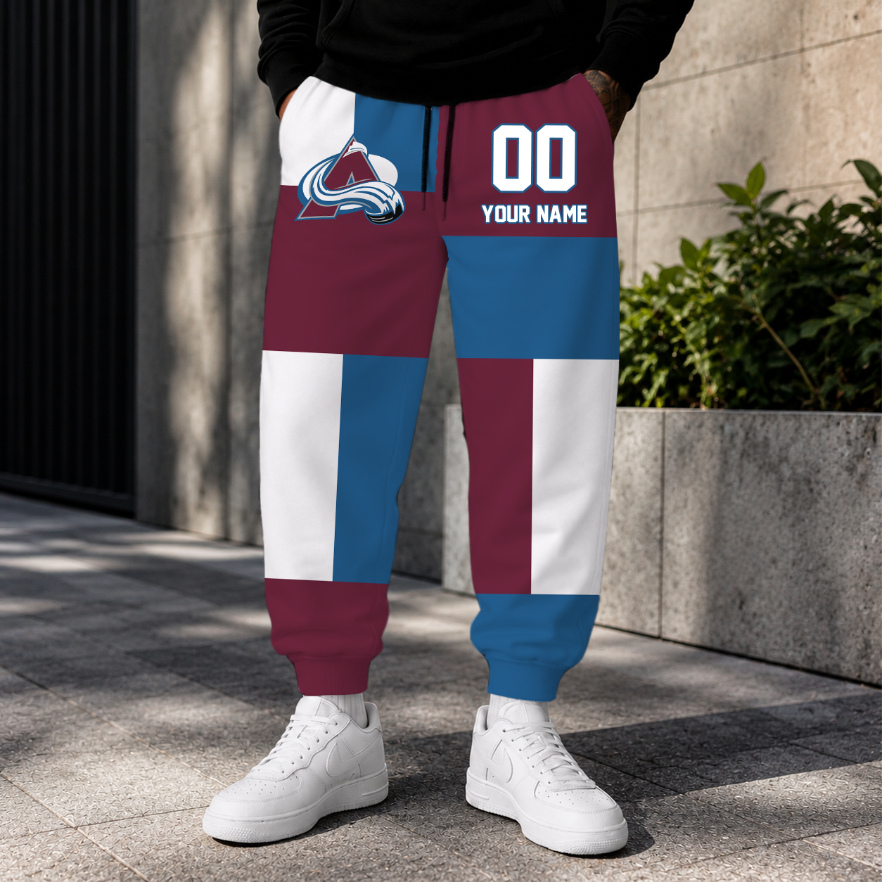 VIRAL EDITION - NEW CUSTOMIZED NHL05 CAL COLORADO AVALANCHE SWEATPANTS