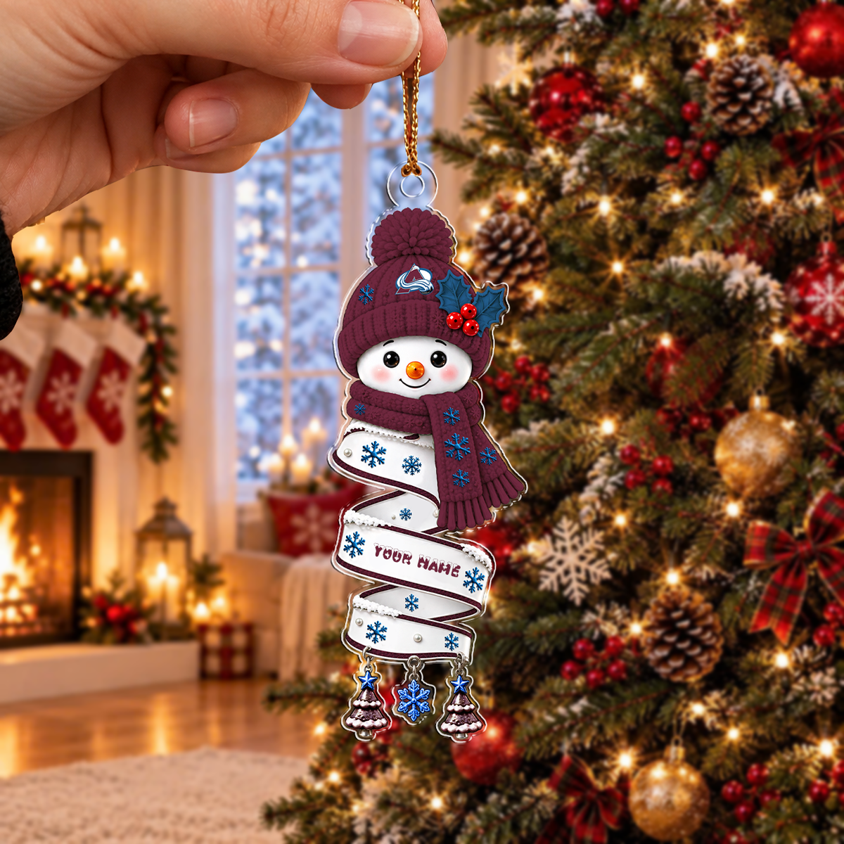 SPECIAL EDITION - NEW CUSTOMIZED NHL05 CAL COLORADO AVALANCHE CHRISTMAS ACRYLIC ORNAMENT
