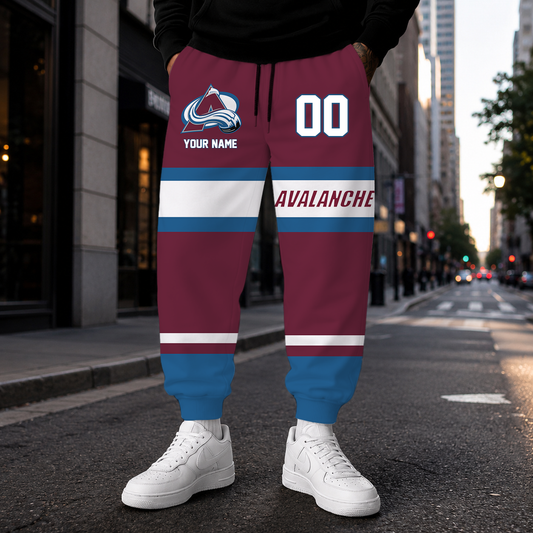 HOT DEAL - NEW CUSTOMIZED NHL05 CAL COLORADO AVALANCHE SWEATPANTS
