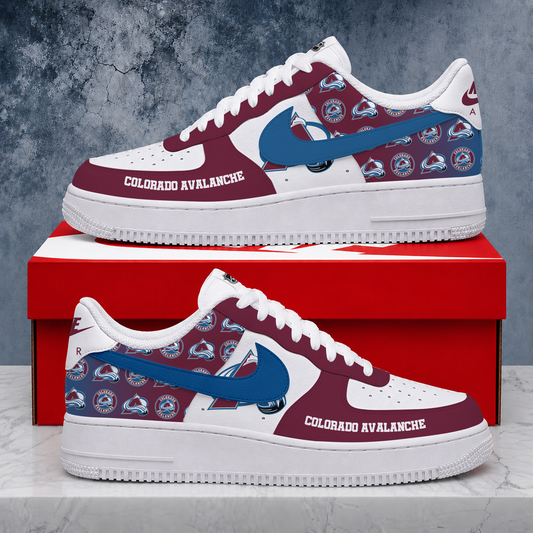 FINAL SALE - NEW CUSTOMIZED NHL05 CAL COLORADO AVALANCHE AF1 SHOES