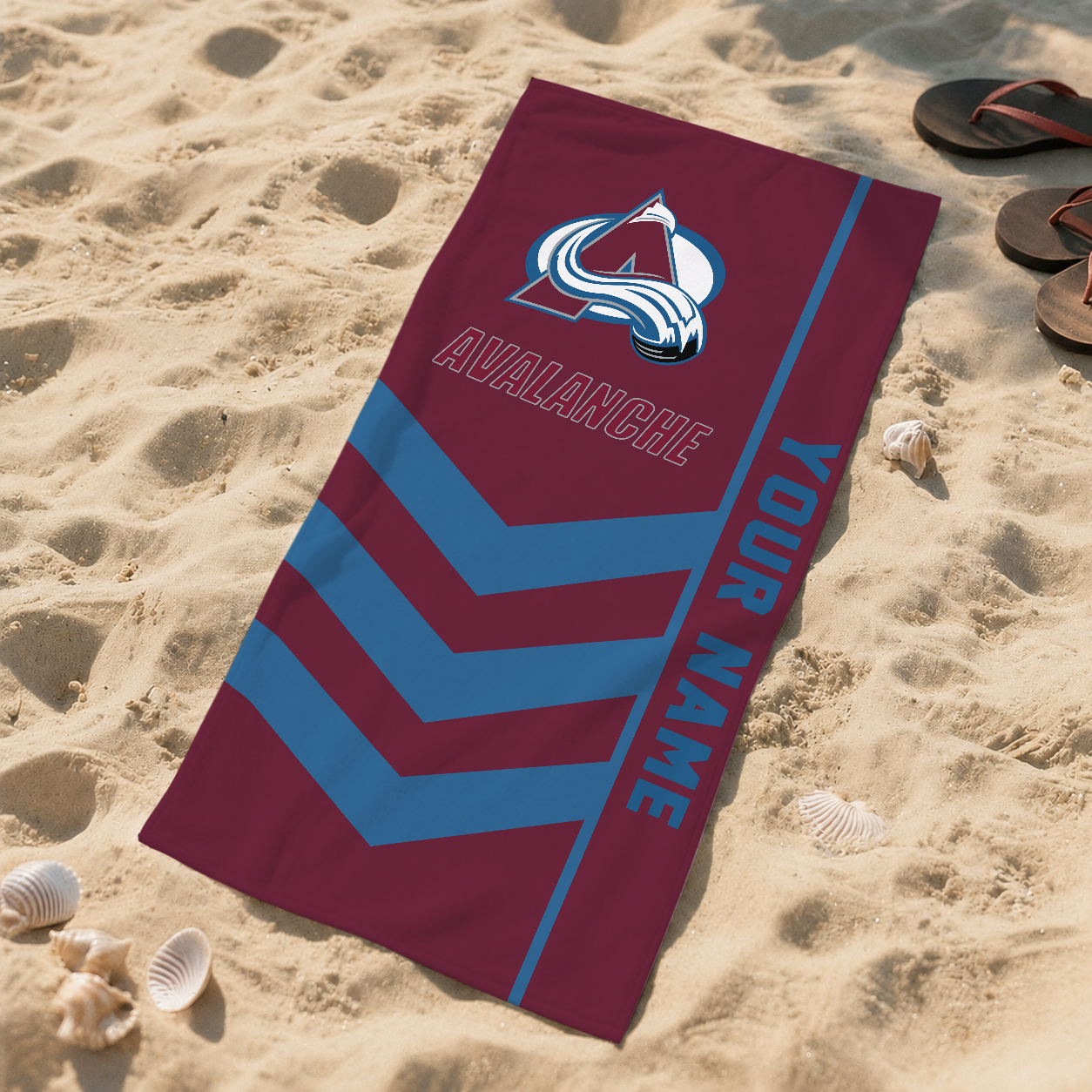 VIRAL EDITION - NEW CUSTOMIZED NHL05 CAL COLORADO AVALANCHE BEACH TOWEL
