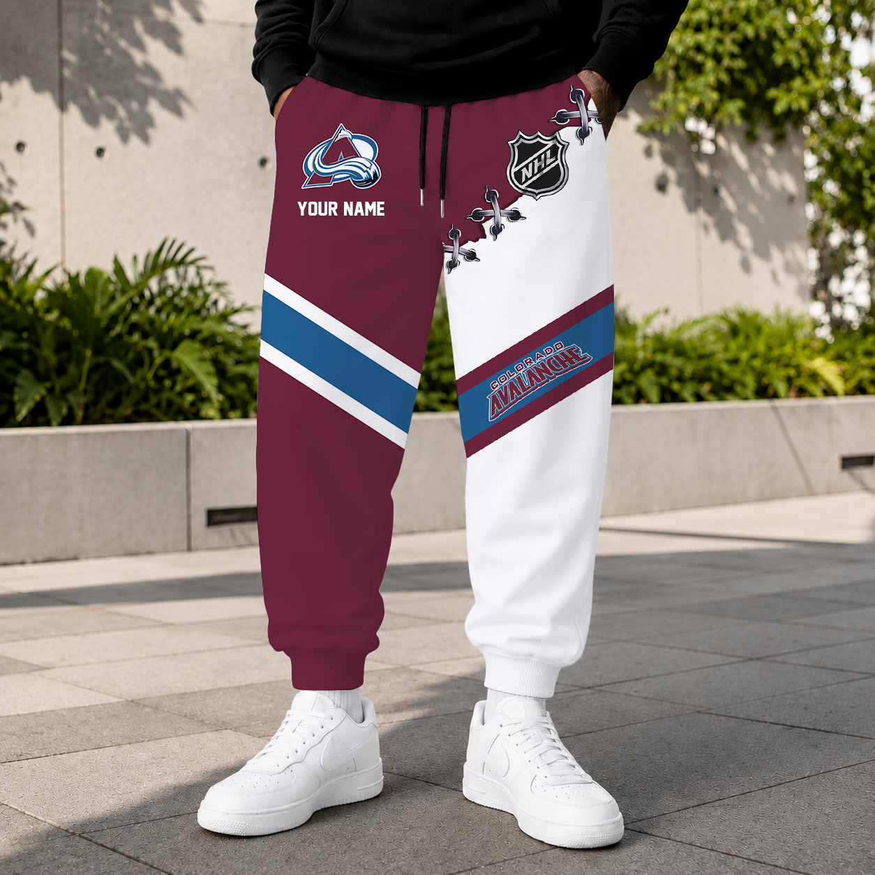 HOT DEAL - NEW CUSTOMIZED NHL05 CAL COLORADO AVALANCHE SWEATPANTS