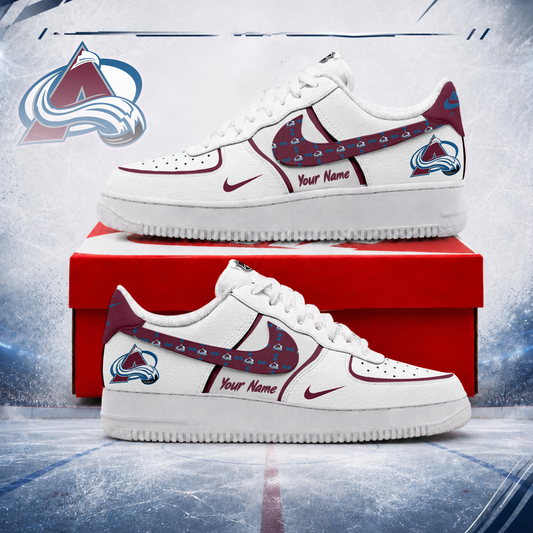 LIMITED EDITION - NEW CUSTOMIZED NHL05 CAL COLORADO AVALANCHE AF1 SHOES