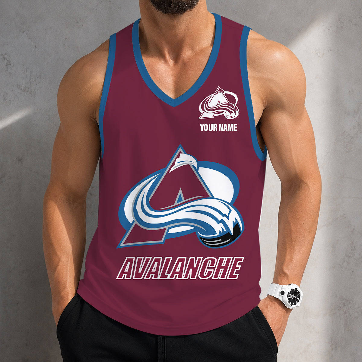VIRAL EDITION - NEW CUSTOMIZED NHL05 CAL COLORADO AVALANCHE MEN'S TANK TOP