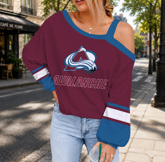 FINAL SALE - NEW CUSTOMIZED NHL05 CAL COLORADO AVALANCHE DROP SHOULDER SWEATSHIRT