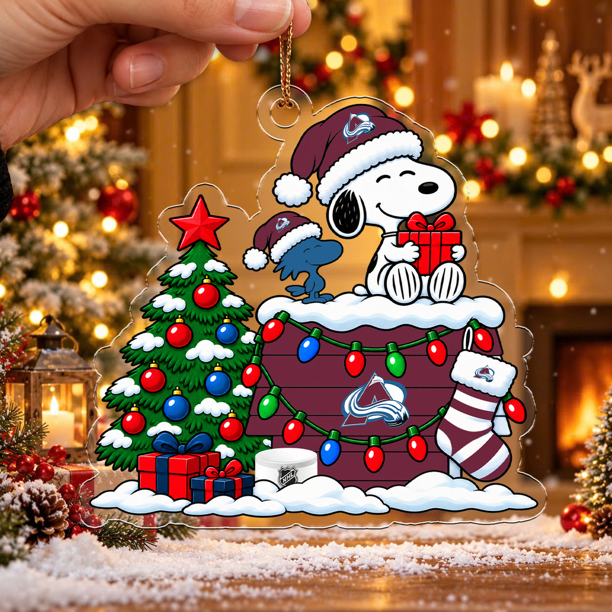 LIMITED DROP - NEW CUSTOMIZED NHL05 CAL COLORADO AVALANCHE CHRISTMAS ACRYLIC ORNAMENT