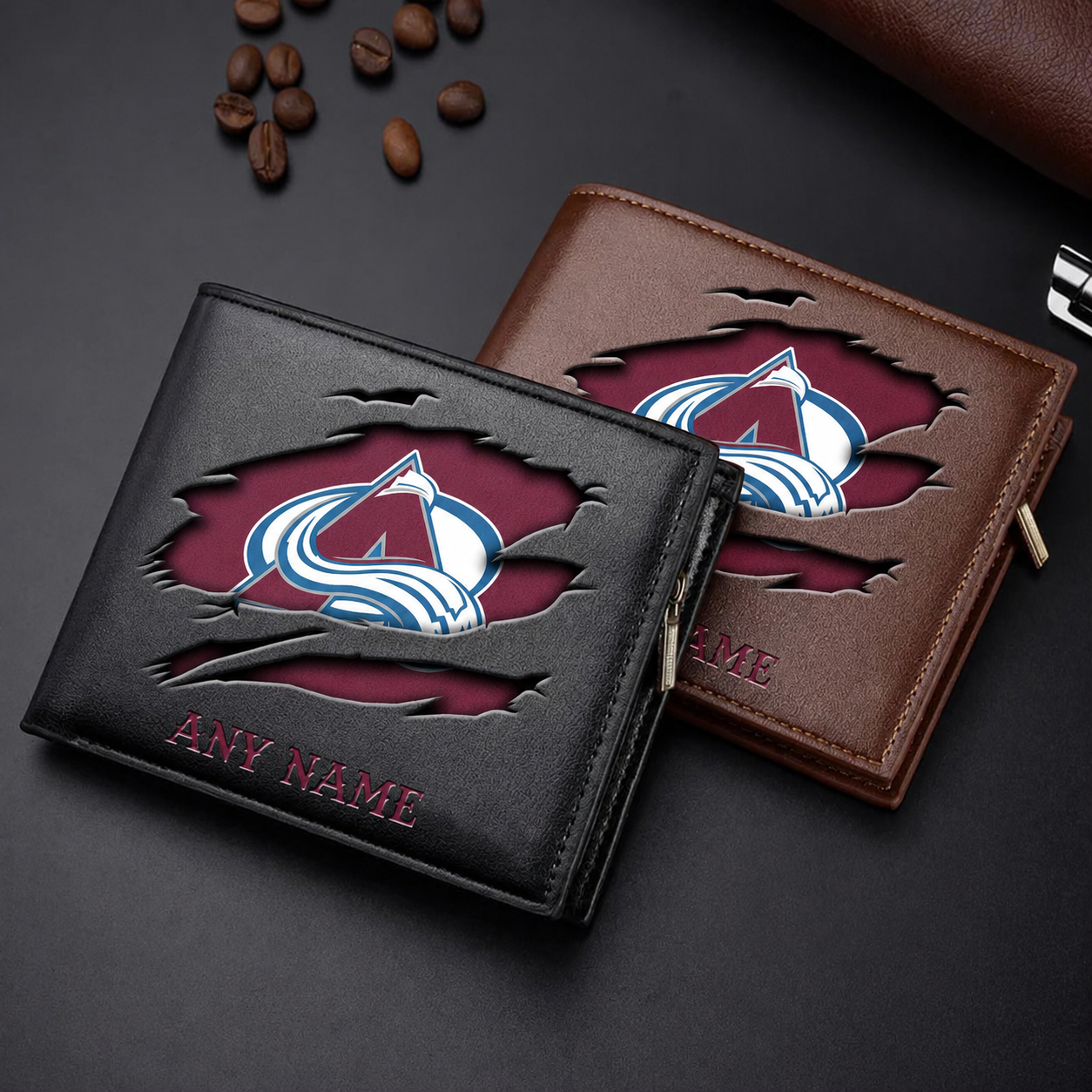 FINAL SALE - NEW CUSTOMIZED NHL05 CAL COLORADO AVALANCHE LEATHER WALLET