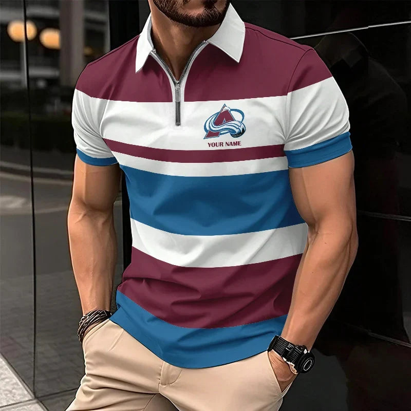 EXCLUSIVE EDITION - NEW CUSTOMIZED NHL05 CAL COLORADO AVALANCHE POLO SHIRT, ZIP POLO SHIRT & T-SHIRTS