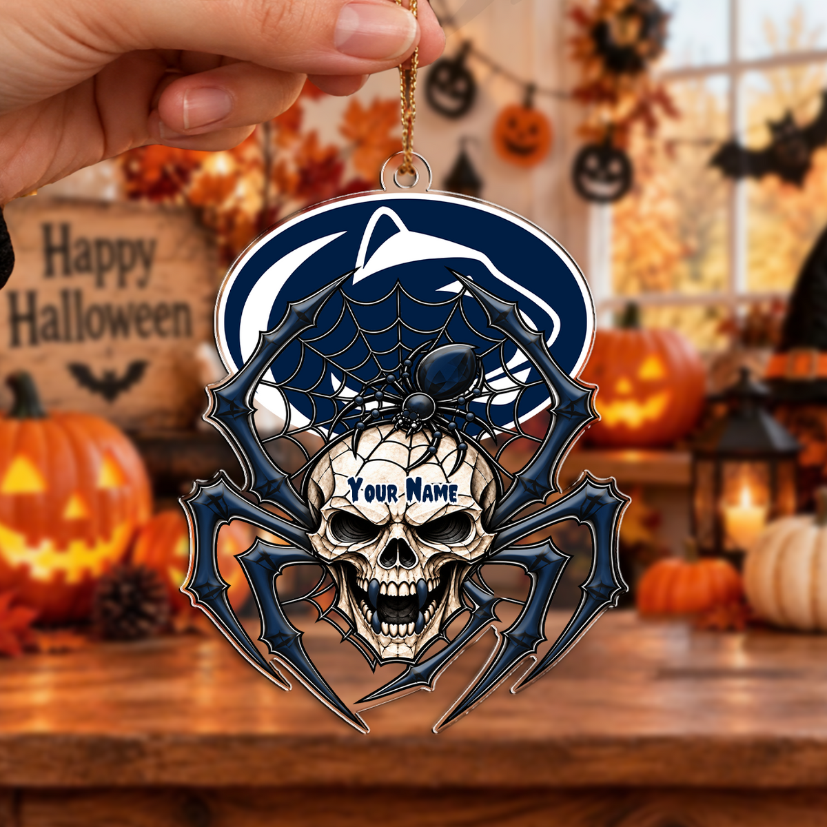 ACTIVE OFFER - NEW CUSTOMIZED NCAA CFH05 PNL PENN STATE NITTANY LIONS HALLOWEEN ACRYLIC ORNAMENT