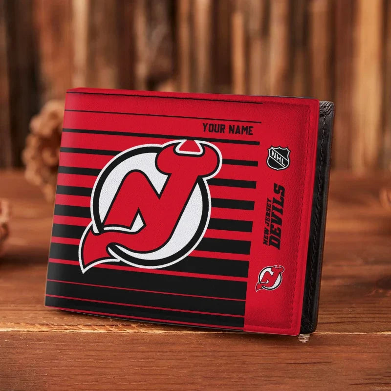 LIMITED EDITION - NEW CUSTOMIZED NHL06 NJD NEW JERSEY DEVILS LEATHER WALLET