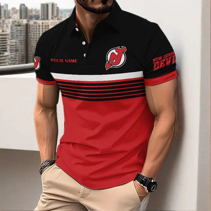 HOT DEAL - NEW CUSTOMIZED NHL06 NJD NEW JERSEY DEVILS POLO SHIRT, ZIP POLO SHIRT & T-SHIRTS