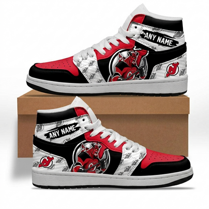 VIRAL EDITION - NEW CUSTOMIZED NHL06 NJD NEW JERSEY DEVILS AIR JORDAN SNEAKERS