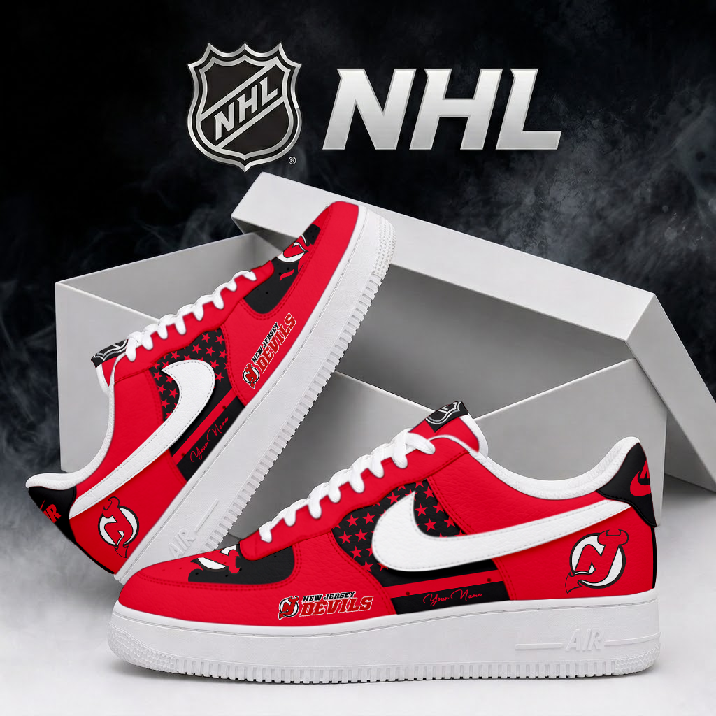 LIMITED EDITION - NEW CUSTOMIZED NHL06 NJD NEW JERSEY DEVILS AF1 SHOES
