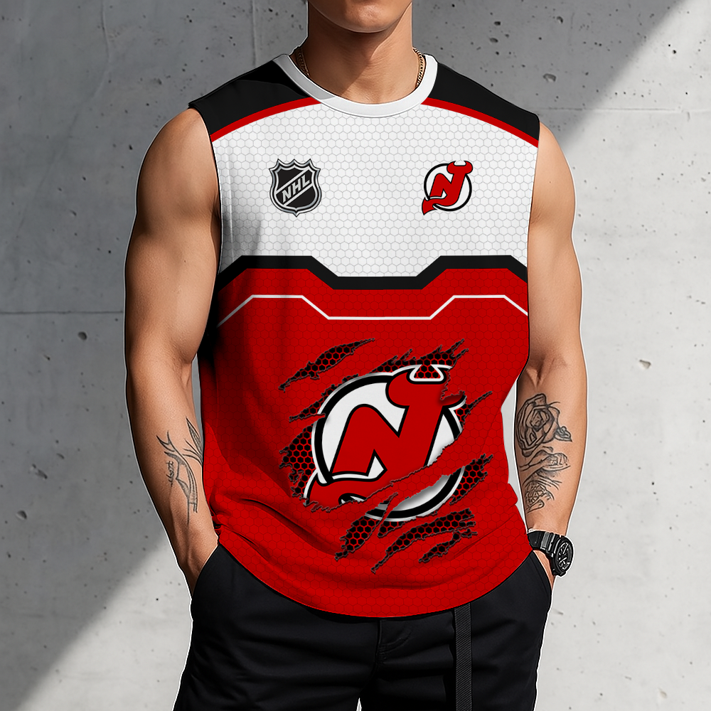 LIMITED EDITION - NEW CUSTOMIZED NHL06 NJD NEW JERSEY DEVILS MEN'S GYM SHIRT