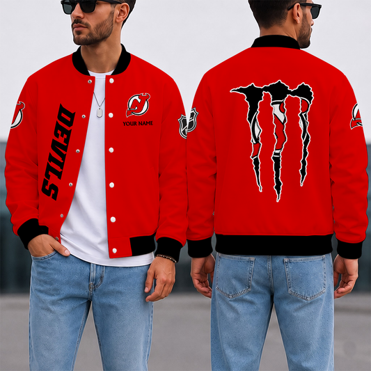 LIMITED EDITION - NEW CUSTOMIZED NHL06 NJD NEW JERSEY DEVILS SATIN VARSITY JACKET & BASEBALL JACKET