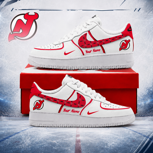 LIMITED EDITION - NEW CUSTOMIZED NHL06 NJD NEW JERSEY DEVILS AF1 SHOES